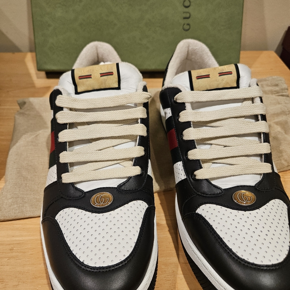 Gucci Men's Screener Signature Web Low top Sneakers - Authentic  and Brand New - Picture 10 of 11